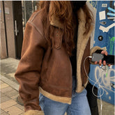 Lammfell-Motorradjacke